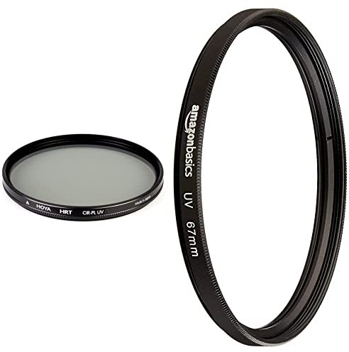 Hoya PLCHRT67 Filtre Polarisant Circulaire HRT Ø 67.0 mm & Amazon Basics Filtre de Protection UV - 67mm