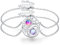 Waysles 2 Stücke Bff Armband Mond Sonne 925 Sterling Silber Schwestern Armband Runden Kristallen Sonne Mond Freundschaftsarmband Bff Schmuck für 2 Mädchen