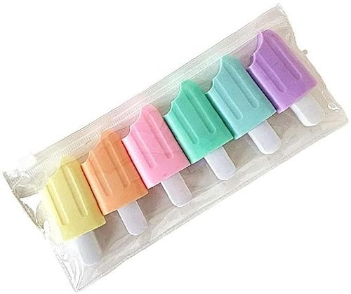 6-teiliger Mini-Textmarker, niedlicher eisförmiger Markierungsstift für Schule, Bürobedarf, Schreibwaren Nice and Attractive