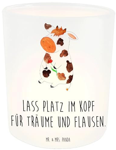 Mr. & Mrs. Panda Teelicht Kuh - Geschenk, Windlicht Kerze, Landwirt, Hoftiere, Landwirtin, Spruch, Windlicht Deko, Windlicht Glas, Glas Windlicht,