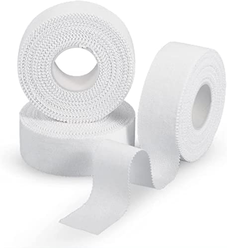 Fingertape mit extra starkem Kleber, Tapes Sports Weiss, 3 Rollen (gesamt 30 m) Klettertape, hautfreundliches Sporttape, Handtape für Kraftsport, Volleyball, Bouldern, Basketball, Handball