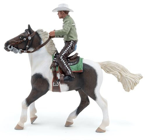 Papo - 51573 - Westernpferd mit seinem Reiter - Pferde - Für Kinder - Geeignet für Jungen und Mädchen - Ab 3 Jahren