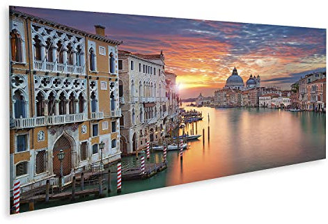 Prime Bild auf Leinwand Venedig Bild von Canal Grande in Venedig, mit Santa Maria Della Salute Basilika Wandbild Leinwandbild