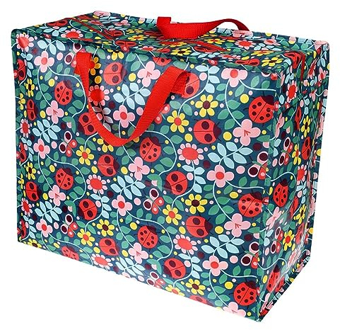 LS-LebenStil XXL Jumbo Bag Marienkäfer Blumen Einkaufstasche Shopper Riesentasche Tasche Allzwecktasche Recycelt