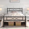 Yaheetech Cadre de Lit 90x200 cm avec Sommier, Lits en Métal Simple pour Adulte 1 Personne Une Place, Sommier à Lattes et Tête de Lit, 32cm Espace de Rangement, Assemblage Simple, Noir