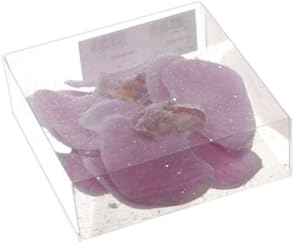 artplants.de Deko Blüte Phalaenopsis Orchidee ZIKICA, Glitzer, gefroren, 4 Stück, Flieder, 10x11cm - Kunstblumen