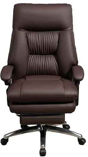 UsmAsk Chefbürostuhl, Computerstuhl aus PU-Leder, ergonomischer Drehstuhl mit großem Sitz, hoher Rückenlehne und Kippfunktion, für das Heimbüro, Bernstein (Kaffee)