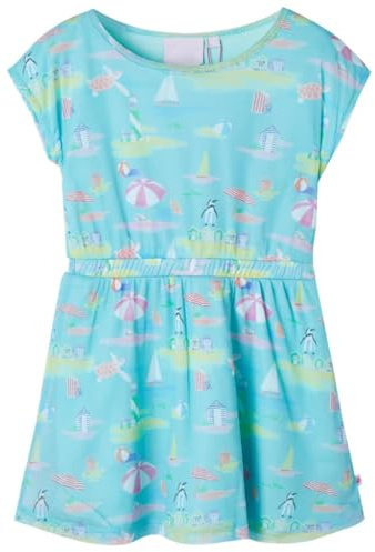 Kinderkleid Flügelärmel Kinder Kleid Kurzes Mädchenkleid Mädchen Hellblau