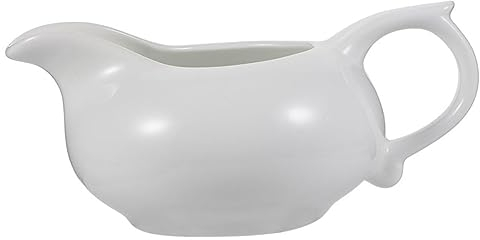 Garneck Sauce Bucket Jugs Ceramic Gravy Container Coffee Francisco Gravy Boat Gravy Sauce Boat Salad Dressing Dispenser Sauce Pots Milk Cup Ceramics Condiment White Individual