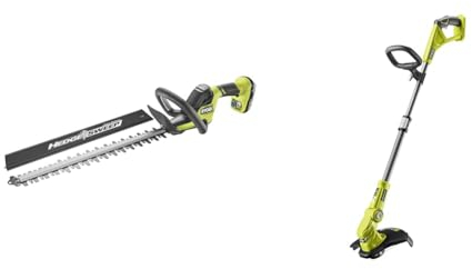 Ryobi Taille-Haies 18V OnePlus - Linea - 50 cm - 1 Batterie 2.0 Ah - 1 Chargeur - RY18HT50A-120 & Coupe-Bordures/Dresse-Bordures 18 Volts One+ - Ø 25-30 cm (sans Batterie) - OLT1832