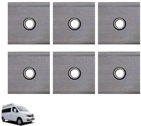 Mikiuly 6 Pezzi Occhielli per Binari,Occhielli per Tende da Campeggio,Ganci Tende da Campeggio Appendini,Adatti per Diametri di 5/6mm - 7/8mm,per Camper, Roulotte,Campeggio,Giardino (Grigio