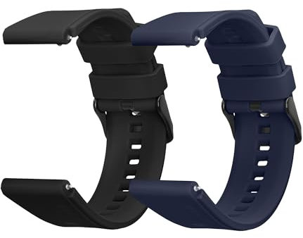 kwmobile 2X Sportarmband kompatibel mit Withings ScanWatch 42mm / Steel HR 40mm / ScanWatch Horizon Armband - Fitnesstracker Band Set aus TPU Silikon