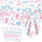4 Pcs Género Reveal Mantel - Niño o Niña Decoraciones de Mesa Rectángulos Rosa y Azul Mantel para Decoraciones de Ducha de Bebé, Género Reveal Niño o Niña Suministros de Fiesta, 130 x 220 cm