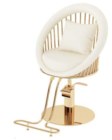 Frisierstuhl mit hydraulischer Pumpe, verstellbar, Weiß