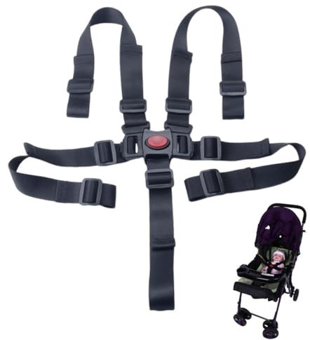 5 Punkt Gurt Sicherheitsgurt, Ersatz-Sicherheitsgurte für Baby Kinderwagen Hochstuhl 5 Punkt-Gurtsystem, Hochstuhlgurte Verstellbare Wandelbare Gurte Multifunktional Kinderschutzgurt Buggy hochstuhl