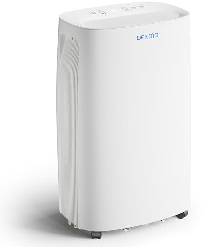 DENBIG 20L Dehumidifier for Home, Home Dehumidifiers with 3.7L Water Tank, Child Lock, 24H Timer, Drain Hose for Continuous Drainage, Energy-Efficient, 20L Dehumidifier for Bedroom Bathroom
