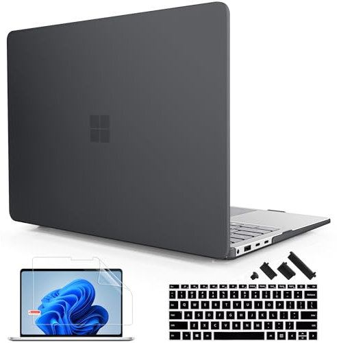 Lepeoac Case for Microsoft Surface Laptop 13.8 inch (Model 2036), 2024 Windows 11 Copilot+ PC, 7th Edition Touchscreen Display, Plastic Hard Shell Case with Keyboard Cover, Matte Black