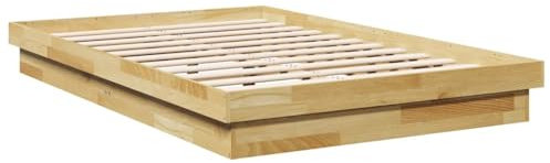 vidaXL Massivholzbett ohne Matratze 120x200 cm Eichenholz, Bettrahmen, Bett, Bett Massivholz, Schlafzimmermöbel, Bett Holz, Doppelbett, Holzbett