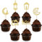 24pcs Eid Mubarak Cupcake Toppers,Gold Eid Mubarak Cake Toppers Mubarak Festival Ramadam Kareem Party Cake Decorations Supplies