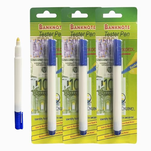 Geldscheinprüfer Stift 3 Stück Falschgeld Prüfer Geldstiftprüfer Euro Geld Prüfstift Geldprüfgerät Geldscheinprüfgerät Fake Money Prüfen Kontrolle Test Uueberpruefung Echtgeld Gelderkennen