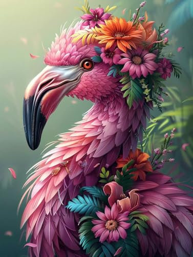 Blume Diamond Painting Bilder, 5D Diamond Painting Vogel Daiments Painting Erwachsene Groß XXL 80X110CM Quadrat Diamond Art Painting Kinder Stickerei Kreuzstich Set, Wand Zimmer Deko Aesthetic K-wW