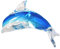 LIEWEI Boutique Shop UK Glas-Delfin aus Glas, Meerestier-Skulptur, kleines Aquarium, Landschaftsbau-Ornamente, Statue für Zuhause, Weinschrank-Dekoration Niedliche Figur