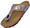GONKOS®, Sandales Homme Femme Cuir Véritable, Liège Naturel, Mules Femme Homme Cuir, Mules et Sabots de Qualité Fabriquées en Espagne, Couleur Rose Metallise Taille 41
