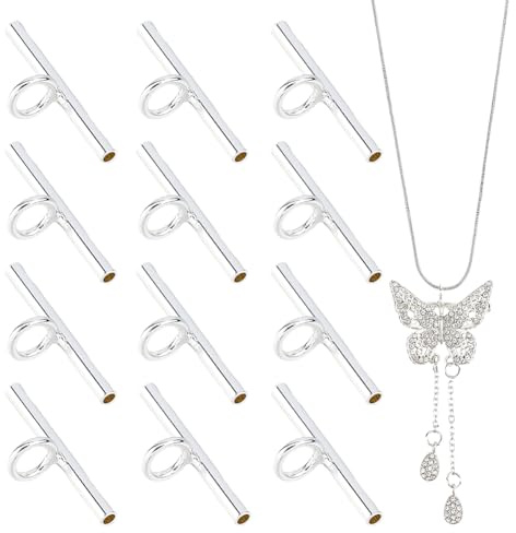 SUPERFINDINGS 12 STK Stecknadel zu Anhänger Konverter Messing Brosche Anhänger Konverter Silber Brosche Konverter zum Umwandeln von Broschen in Halsketten Armbänder Haarspangen Accessoires