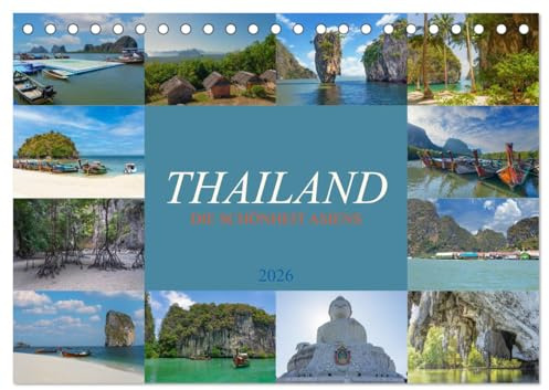Thailand - Die Schönheit Asiens (Tischkalender 2026 DIN A5 quer), CALVENDO Monatskalender: Thailand, malerischen Landschaften und lebendige Traditionen. (CALVENDO Orte)