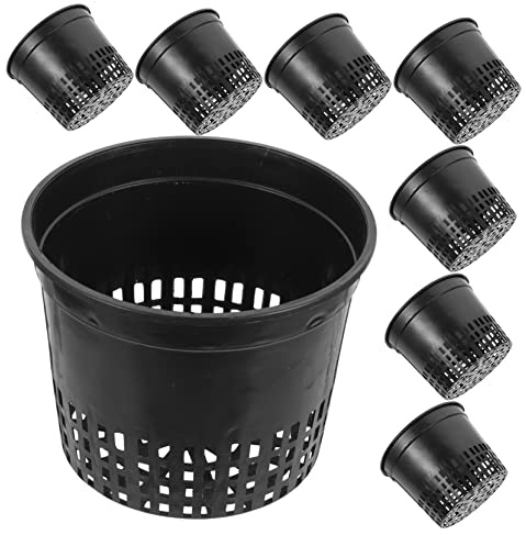 Abaodam 10 Stück Pflanzentopf aus Kunststoff für Wasserpflanzen Hydroponik Netztopf 10cm Einfach zu Reinigen für Balkon und Garten Erdloser Pflanztopf