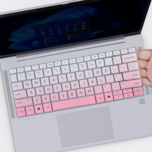 Keyboard Cover Skin for 2025 2024 HP EliteBook 1040 G11 14 Inch, HP EliteBook 640 645 G11 14 Laptop Protector(Not Fit 1040 640 645 G10), Gradual Pink
