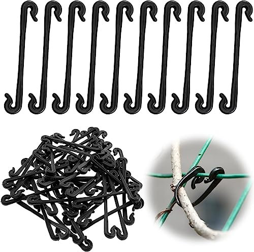 Voarge Pflanzenclips Pflanzenklammern 200 Stück Tomatenclips Tomaten Haken Klammern Rankhilfe Pflanzen Clips Tomatenhaken für Kletterpflanzen Gartenpflanzen gemüse Weinrebe (Schwarz)