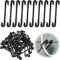 Voarge Pflanzenclips Pflanzenklammern 200 Stück Tomatenclips Tomaten Haken Klammern Rankhilfe Pflanzen Clips Tomatenhaken für Kletterpflanzen Gartenpflanzen gemüse Weinrebe (Schwarz)