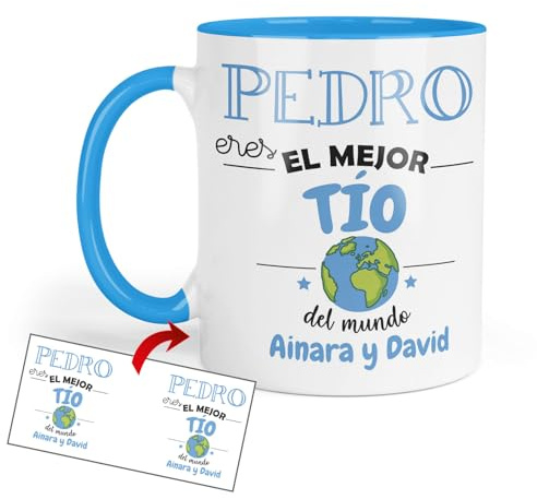 Kembilove Taza Tío Personalizada | Regalo para Tio original | Detalle Personalizable Cumpleaños Navidad Amigo Invisible Familia | Tazas personalizadas tios | Cerámica 350 ml