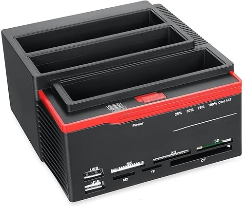 Portable External Hard Drive Docking Station, USB 3.0 to SATA/IDE Ports, Card Reader and Hub, Supports 2.5 and 3.5 Drives