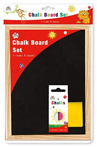Anker Kids Create, Arts & Crafts, A4 Chalkboard & Chalk Duster, Assorted, 1 Count (Pack of 1)