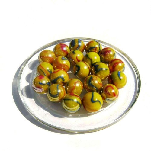 MaRécréation 25 Glasmurmeln - Murmeln CANARI - Murmel Durchmesser : 16 mm