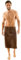 aqua-textil Wellness Saunakilt Herren 70 x 160 cm braun Baumwolle Saunasarong Frottee Kilt kurzer Schnitt