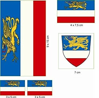 U24 Aufkleberbogen Rostock Aufkleber Set Flagge Fahne
