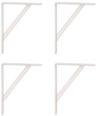 Amig - 4er-Pack Regalhalterungen Farbe Weiß, Regalwinkel 500 x 325 mm, Robuster Stahl: bis zu 185 kg