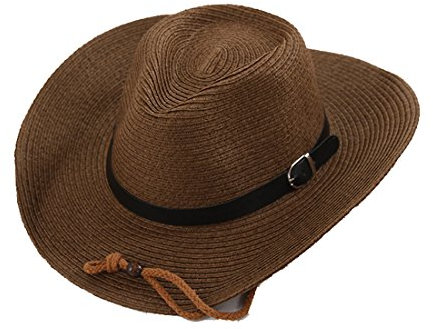 Sombrero de cowboy de paja de ala ancha para hombre, color blanco crema , hombre, marrón