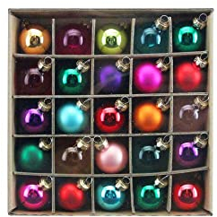 Box mit 25�bunten Mini Glas Kugeln (3�cm)