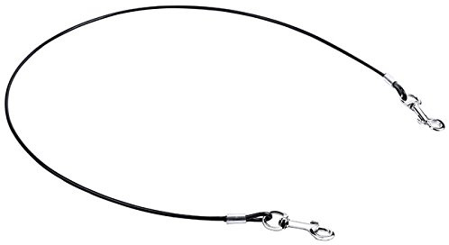 Mogoko Pet Dog Car Seat Belt Restraint, Coated Stainless Steel Chew Proof Dog Vehicle Safety Tether Cable, Double Clip No-Chew Pet Car Leash Lead-40 Inch Black