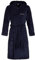Di Vadini Unisex Herren Damen Bademantel Florenz mit Kapuze I Morgenmantel flauschig I Nachtwäsche aus edler Mikrofaser Farbe: Navy-Gold Gr. XXL