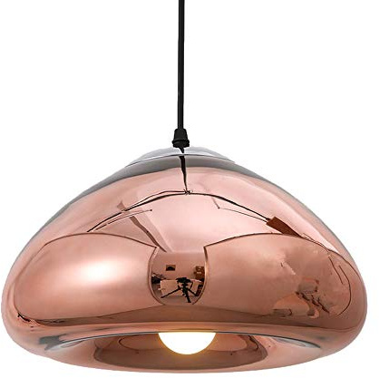 MZStech Lampadario a sospensione con luce a sospensione moderna in vetro con processo di placcatura（Oro rosa,30cm）