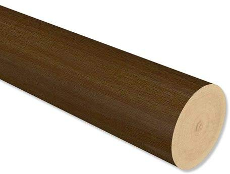 Interdeco Holzstange in Nussbaum lackiert 20 mm Ø für Gardinenstangen, 160 cm