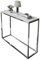 lukmebel Konsole MODERN II Chrom Hochglanz Weiß 100 cm Schminkkonsole HG Konsolentisch Tisch Beistelltisch Wohnzimmertisch Flurtisch Dekotisch Eingangsbereich Metallrahmen (Weiß Hochglanz)