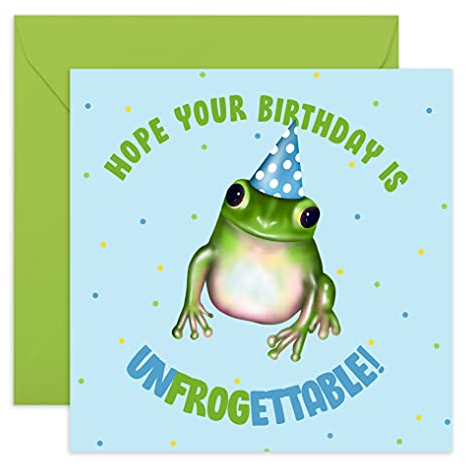 Central 23 - Lustige Geburtstagskarte für Neffen – Hope Your Birthday Is Unfroggetable – Teenager Geburtstagskarten – Blanko-Grußkarten für Ihn – Geburtstagskarte für Ehemann