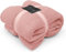 FAIRWAYUK Waffle Honeycomb Throw Fleece Blankets, 100% Polyester Warm Faux Fur Throws Over Sofa Bed Settee Soft Blanket, Extra Large (Blush Pink, Double Size 150x200cm)