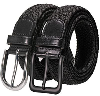 RBOCOTT Elastic Belt Braided Belt Mens Belt Stretch Woven Belt Black Belt for Women(105cm)